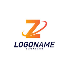 Font with Planet Logo Design Concepts. Letter Z Logo Icon Vector Template. Icon Symbol.