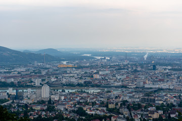 Arial view of the city Linz from Poestlingberg in Linz, Austria - Image