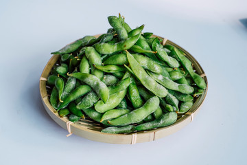 edamame Japan bean on basket