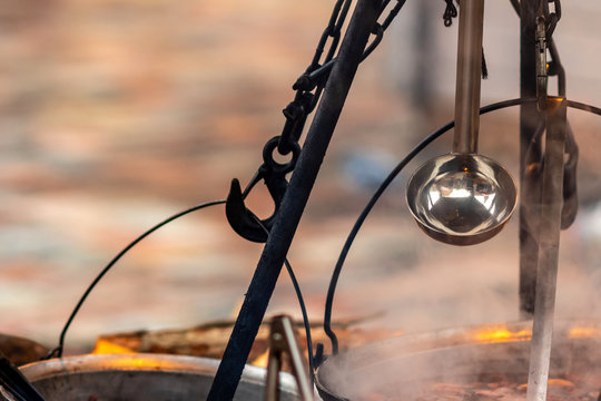 Ladle Over The Hot Gluhwein Bowl At A Christmas Market, Riga, Latvia - Image