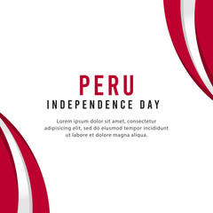 Fototapeta na wymiar Peru independence day vector template. Design for banner, greeting cards or print.