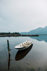 Fototapeta na wymiar boat parking in lake