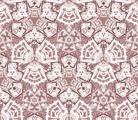 Kaleidoscope seamless pattern. Geometric abstraction on white background. Useful as design element for texture and artistic compositions.