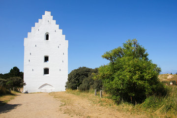 Fototapeta na wymiar The picture of the Sand-Covered Church (Den Tilsandenden Kirke) in Denmark.