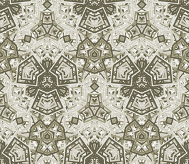 Kaleidoscope seamless pattern. Geometric abstraction on white background. Useful as design element for texture and artistic compositions.