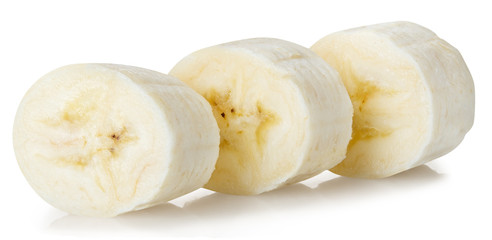 banana sliced isolated on white background clipping path
