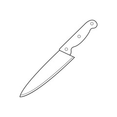 Icono plano lineal cuchillo cocina en color negro