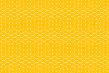 Yellow monochrome hexagon honeycomb seamless pattern.