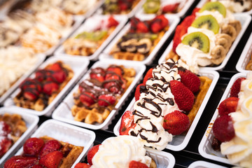 Brussels and Liege Waffles on display