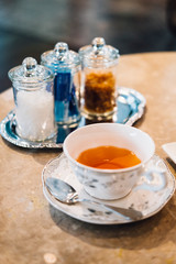 tea in vintage glass