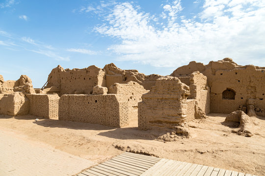 Ruins of Gaochang, Turpan, China. Dating more than 2000 years, Gaochang and Jiaohe are the oldest and largest ruins in Xinjiang. Buddhist temple