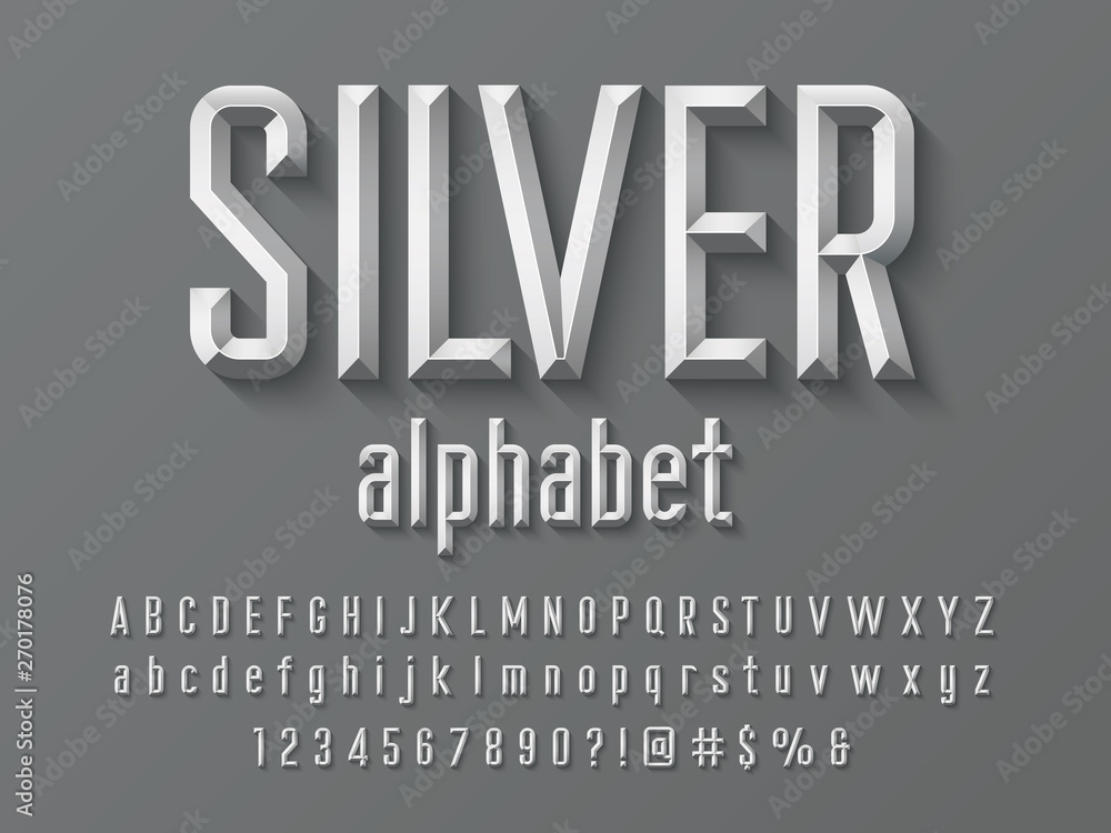 Fototapete chisel style alphabet design with uppercase, lowercase, number and symbols