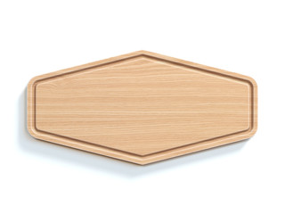Wooden sign board isolated on white background 3d rendering