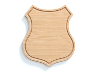 Wooden sign board isolated on white background 3d rendering
