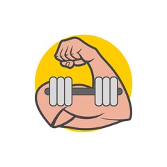 Fototapeta premium A strong arm showing its biceps muscle illustration