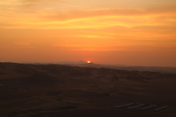 sunset over the desert