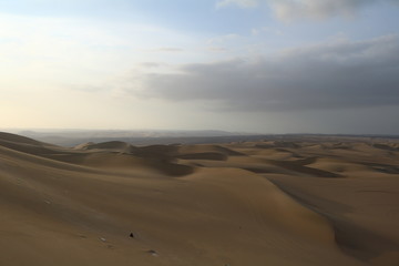 Plakat sand dunes at sunset