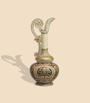 Mughal vase illustration artwork 