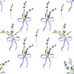 Lavender flowers pattern. Delicate flowers. Summer and spring pattern. Illustration.