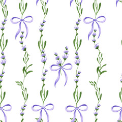 Lavender flowers pattern. Delicate flowers. Summer and spring pattern. Illustration.
