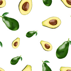Avocado pattern. Bright tasty avocado.