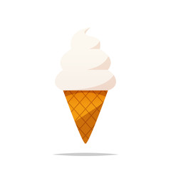 Vanilla ice cream vector isolated illustration