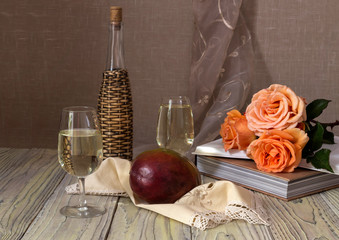 Still life. Two glasses of wine