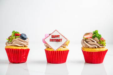 cupcakes on white background