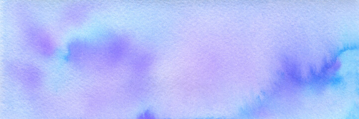 Hand drawn watercolor cloudy blue background