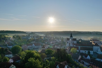 Naklejka premium Sonnenaufgang Drohne