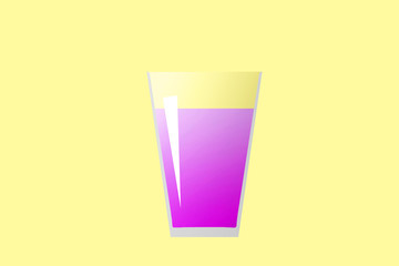 Illustration of grape juice in a glass cup.  グラスに入ったグレープジュースのイラスト
