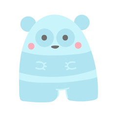 Isolated blue panda in doodle style.