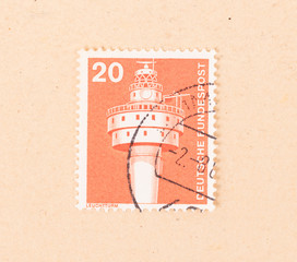 GERMANY - CIRCA 1980: A stamp printed in Germany shows a communication tower, circa 1980