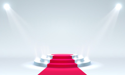 Stage Podium Scene with for Award Ceremony