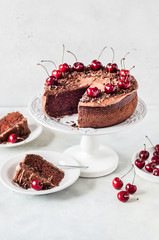 Chocolate Cake with Sweet Cherries