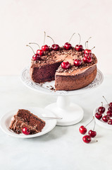 Chocolate Cake with Sweet Cherries