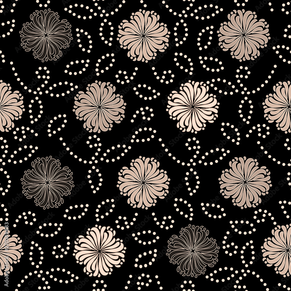 Poster seamless abstract pattern with the image of a flower ornament.