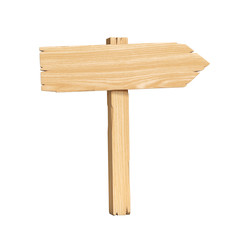 Signpost, signboard, guidepost, wooden road sign 3d rendering