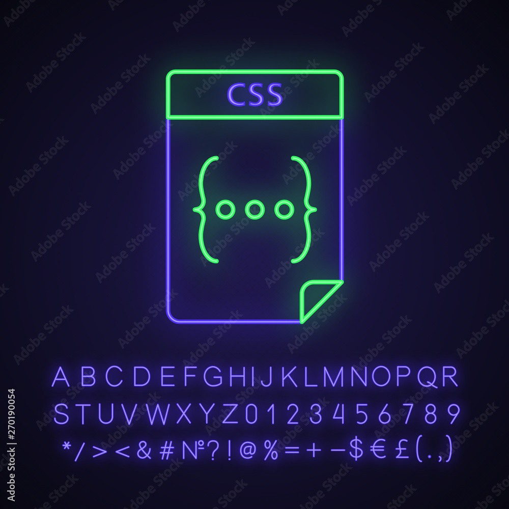 Poster css file neon light icon