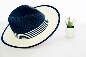 Sun hat on white isolate background.