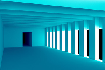 Empty Room Interior,  3d Render Illustration