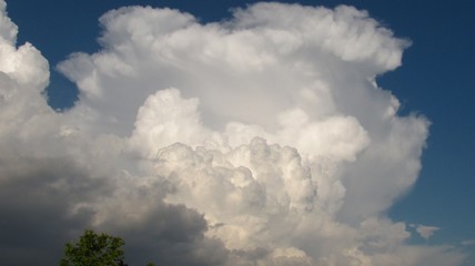 sky and clouds after the spring thunderstorm