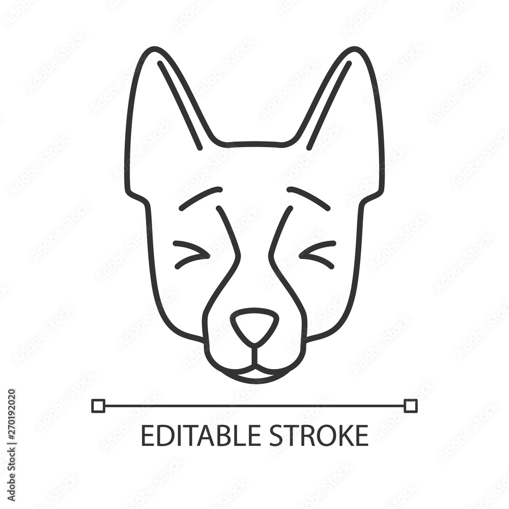 Canvas Prints German Shepherd cute kawaii linear character