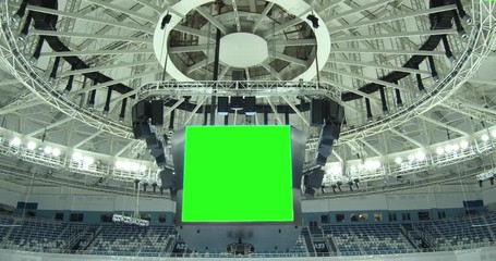 Scoreboard at the Stadium with a Green Screen