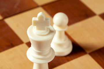 Fototapeta na wymiar Chess business concept, leader and success.