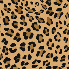 leopard pattern print, vector illustration, background, seamless