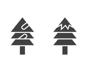 Obraz premium Christmas tree icons isolated on white background