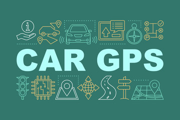 Car GPS system word concepts banner