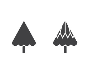 Fototapeta premium Christmas tree icons isolated on white background