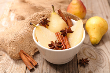 pear with spices and syrup